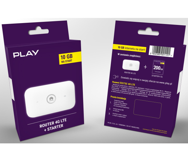 Huawei E5573C 4G LTE SIM WiFi 150Mb/s + karta PLAY 10GB bez simlock - 1389575 - zdjęcie 2